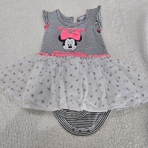 Disney Minnie Mouse Bodysuit - Black, White, and Pink